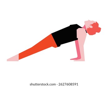 Beautiful young girl doing yoga Illustartion vector design