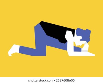 Beautiful young girl doing yoga Illustartion vector design
