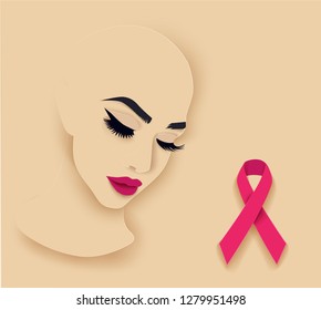 Beautiful young girl happy and full of optimism after surviving cancer and losing hair due to chemotherapy treatment