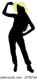 Beautiful young girl with hat, vector