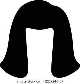 Beautiful young girl with long hair icon. Editable vector graphics logo.