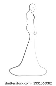 Beautiful young girl model vector illustration for design. Hand-drawn graphic.