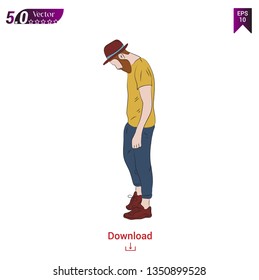 Beautiful young men in casual outfit,fashion boy vector