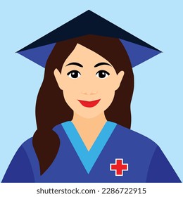 Beautiful young nurse in uniform-vector Artwork.