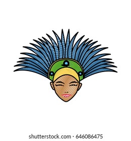 beautiful young samba dancer in stage costume