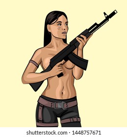 Naked chicks with guns Naked Woman Holding Gun Images Stock Photos Vectors Shutterstock