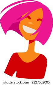 Beautiful young teenager happy girl smiling showing her pretty white smile pointing fingers at mouth