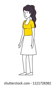 beautiful and young woman character