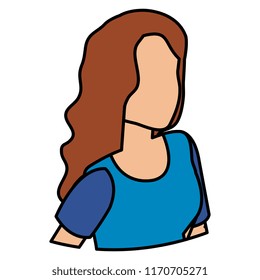 beautiful and young woman character