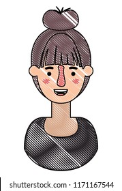 beautiful and young woman character