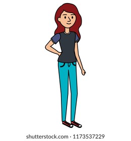 beautiful and young woman character