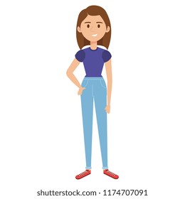 beautiful and young woman character