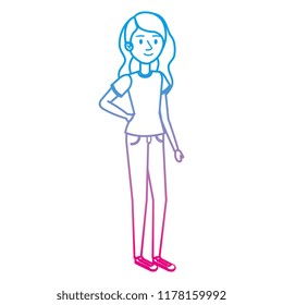 beautiful and young woman character