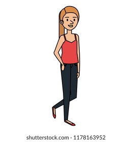 beautiful and young woman character