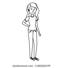 beautiful and young woman character