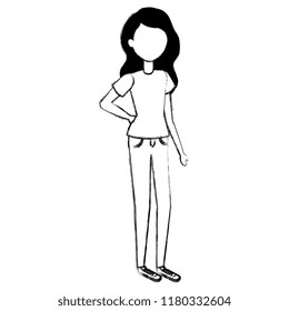 beautiful and young woman character