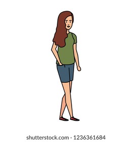 beautiful and young woman character