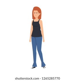 beautiful and young woman character