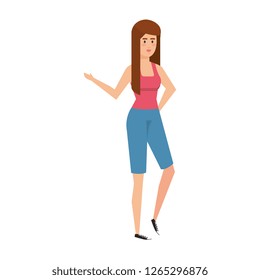 beautiful and young woman character