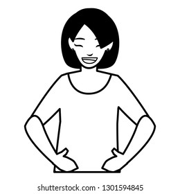 beautiful and young woman character