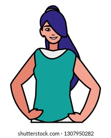 beautiful and young woman character