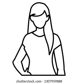 beautiful and young woman character