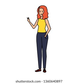 beautiful and young woman character