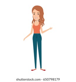 beautiful and young woman character
