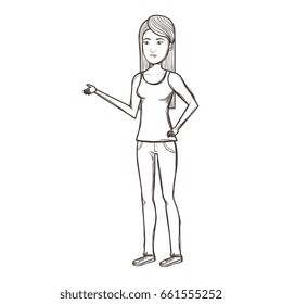 beautiful and young woman character