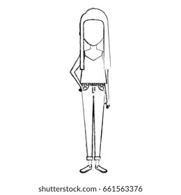 beautiful and young woman character