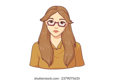 Beautiful Young Woman Character Design Illustration
