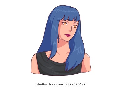 Beautiful Young Woman Character Design Illustration