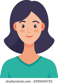 beautiful and young woman character vector on white background
