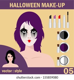 Beautiful young woman in day of the dead mask skull face art. Halloween face art. vector illustration.
