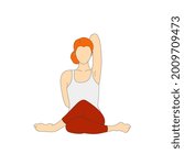 Beautiful young woman doing yoga, cow face pose.