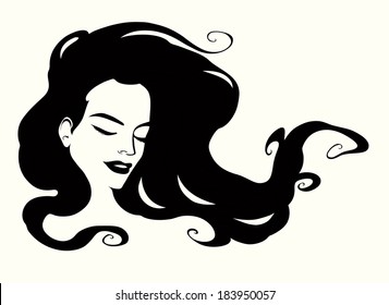 Beautiful young woman face close up