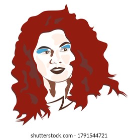 Beautiful young woman face portrait eps10 vector illustration.