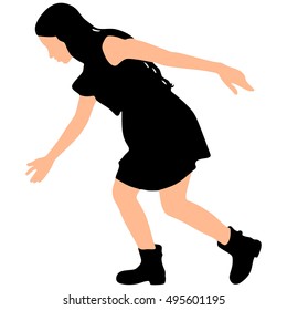 Beautiful young woman falling 