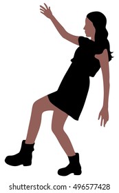 Beautiful young woman falling 