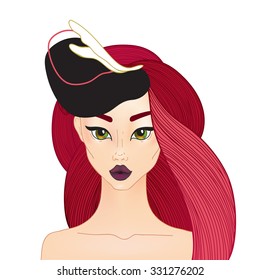 Beautiful young woman Fashion model vector illustration