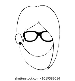 beautiful and young woman head