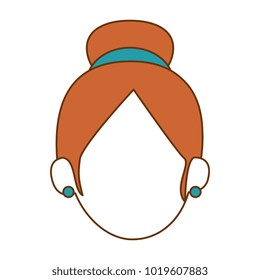 beautiful and young woman head