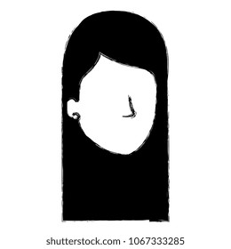 beautiful and young woman head