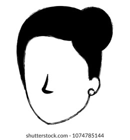 beautiful and young woman head