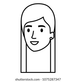 beautiful and young woman head