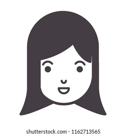beautiful and young woman head