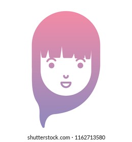 beautiful and young woman head