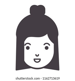 beautiful and young woman head