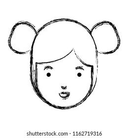 beautiful and young woman head