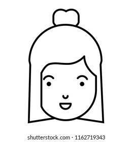 beautiful and young woman head